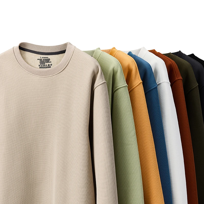 VANCL/凡客诚品华夫格圆领加绒卫衣 青春版 长袖 卫衣穿搭