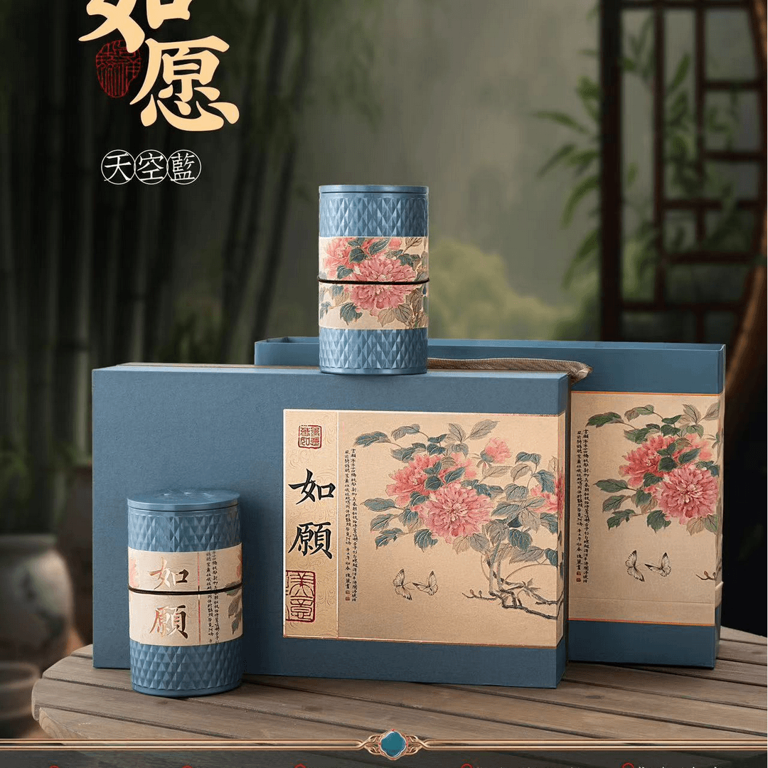 蓝色如愿双铁罐碧螺春礼盒装