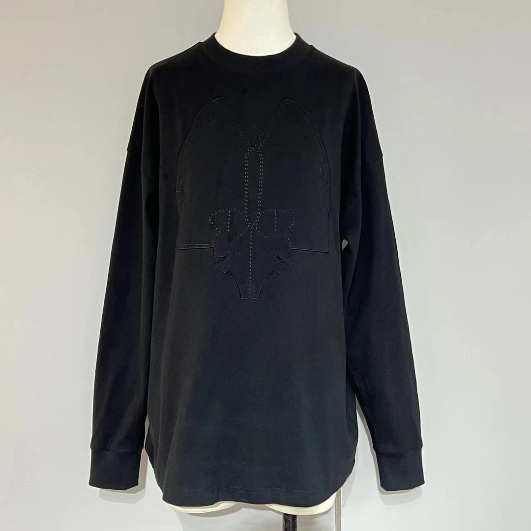 【FELOCCA】刺绣大象黑白圆领长袖T恤  CC1141