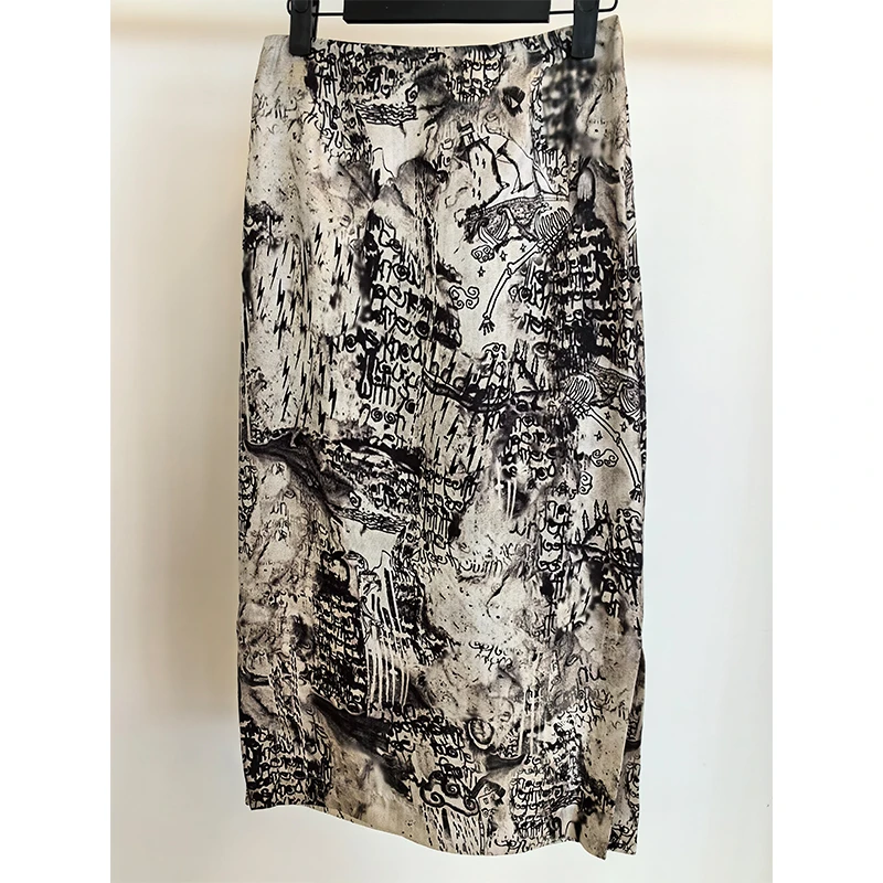 【FELOCCA】宠粉特惠！水墨提花直筒半身裙   CC1334