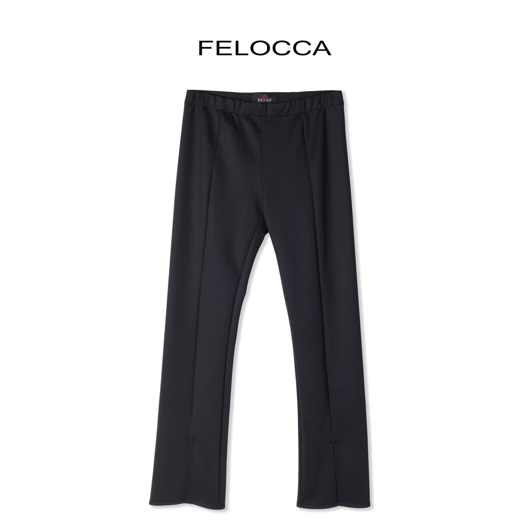 【FELOCCA】黑色百搭橡筋腰前开衩长款  CC2349