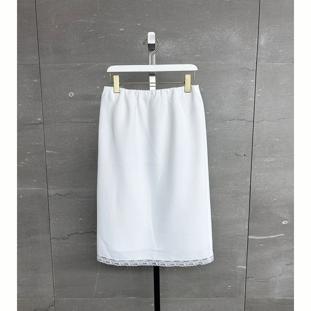 【FELOCCA】醋酸气质温柔拼蕾丝花边半裙CC2037