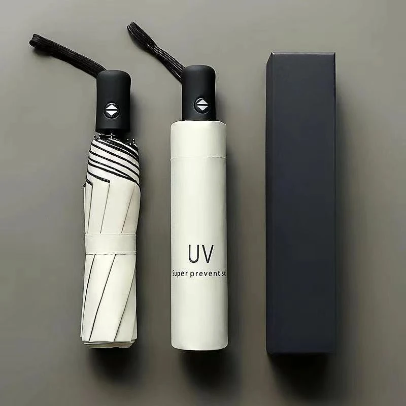 折叠全自动雨伞晴雨两用伞小巧防紫外线黑胶遮阳伞加固晴雨伞简约