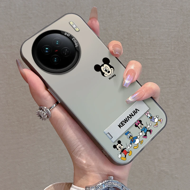 适用于VIVO X90手机壳米奇家族可爱卡通亚银撞色壳网红防摔创意新