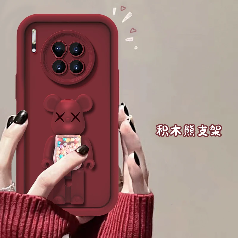 适用于华为mate30Pro积木熊支架手机壳天眼全包硅胶防摔女款软壳