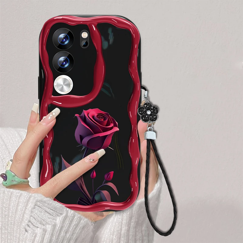 适用于vivo S17暗红玫瑰网红手机壳奶油简约全包硅胶软壳女款防摔