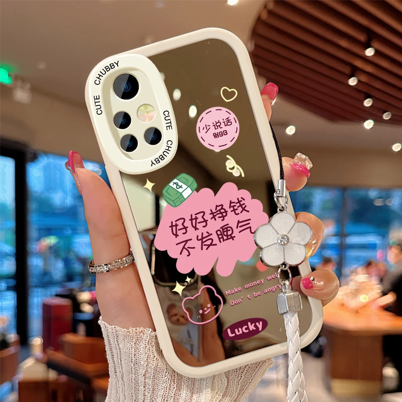 适用于华为nova8Pro好好挣钱镜面手机壳液态硅胶简约全包防摔女款
