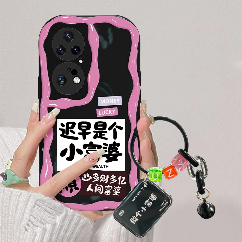 适用于华为P50Pro多财多亿手机壳奶油全包硅胶创意女款防摔软壳