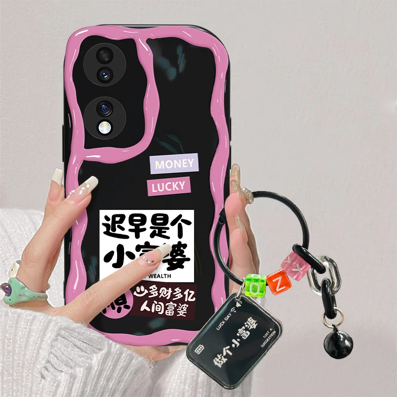适用于华为荣耀70多财多亿手机壳创意奶油全包硅胶防摔女款软壳