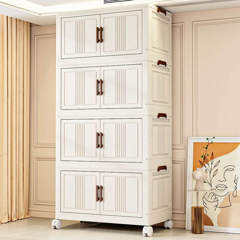 加厚透明折叠收纳柜家用玩具零食收纳箱宿舍衣服分层储物箱整理柜