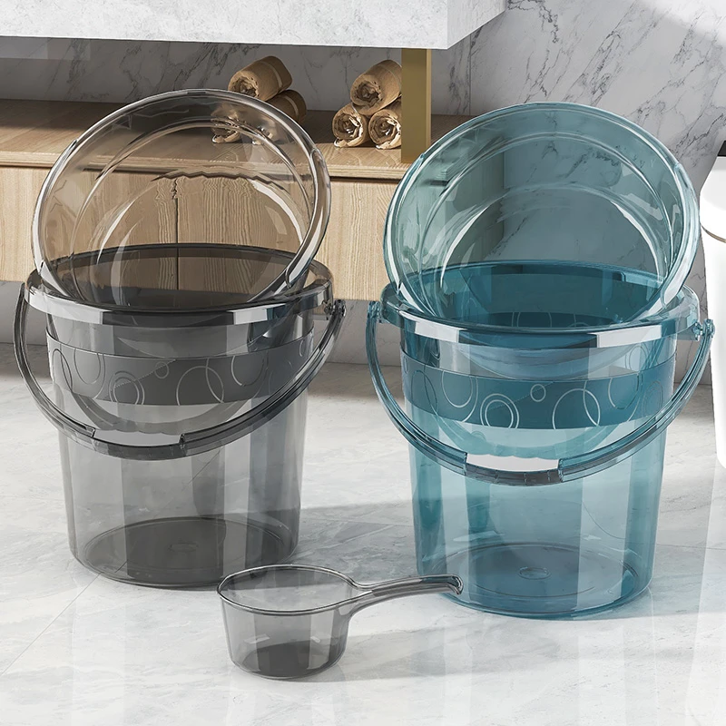 家用透明水桶加厚储水桶学生宿舍用洗澡洗衣桶手提功能塑料桶脸盆