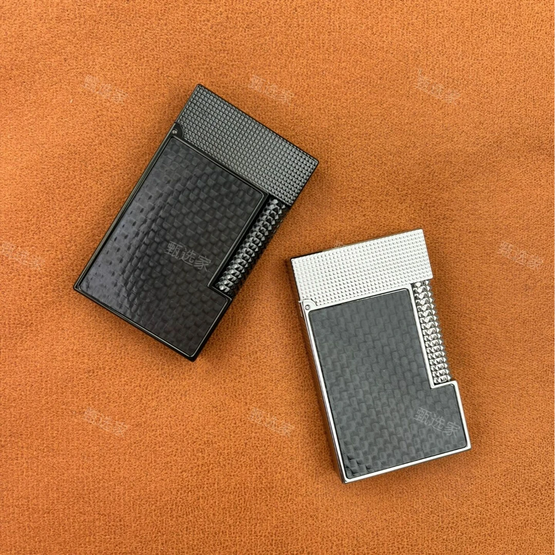 黑色碳纤维充气纯铜侧滑防风轻奢朗声男士高档礼品原装创意打火机
