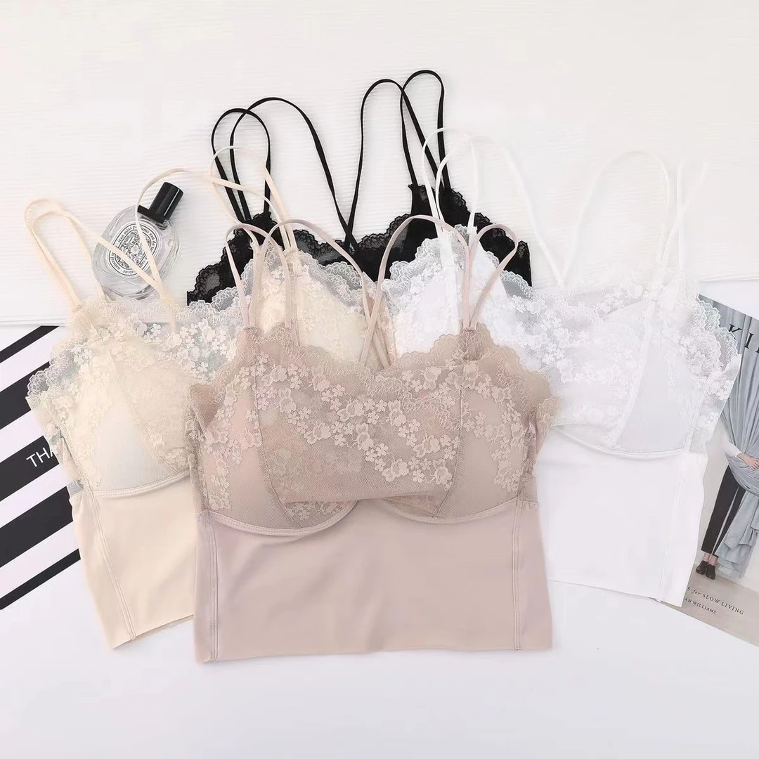 2023新款一体式带裹胸冰丝美背吊带