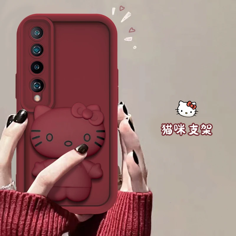 小米10手机壳猫猫支架款网红爆款天眼硅胶全包防摔可爱女款软壳