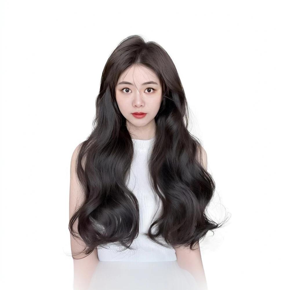 假发女一片式U型卷发接发片隐形发量增多仿真长发半头套
