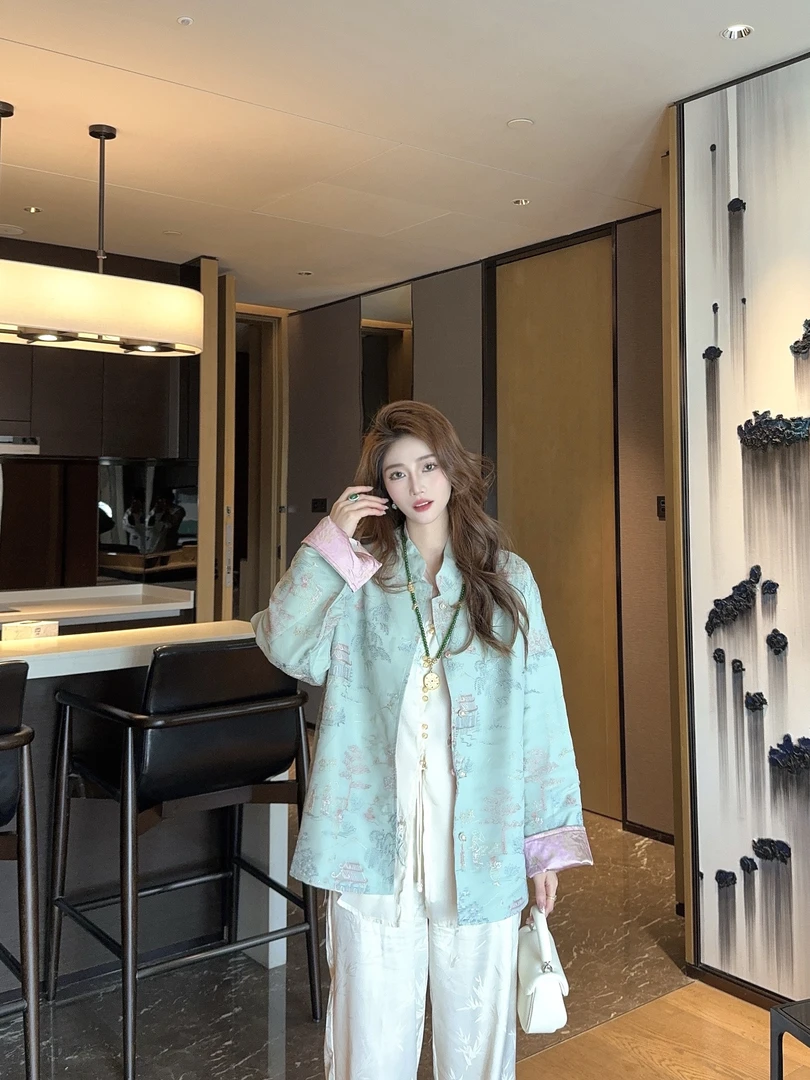 小爱家新中式国风女装改良外套女春秋年轻款高端气质长袖上衣