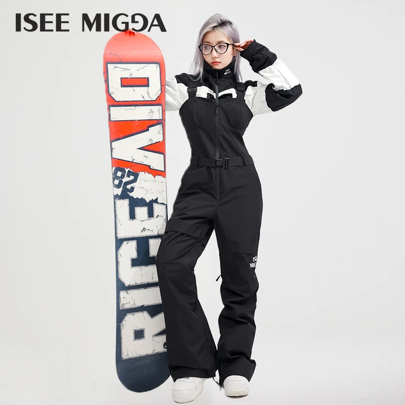 ISEEMIGGA新款【黑白蝴蝶结】短外套滑雪服3L冲锋衣防风防水