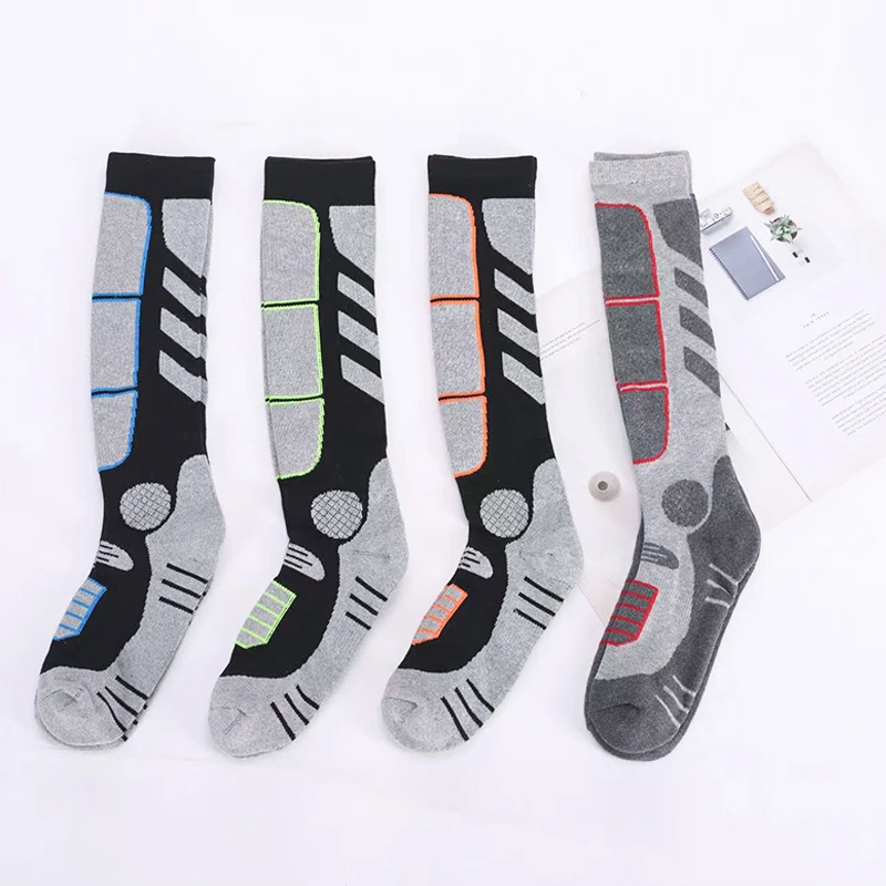 ISEEMIGGA 新款运动户外运动炭黑滑雪袜单板双板长筒加压保暖炭黑