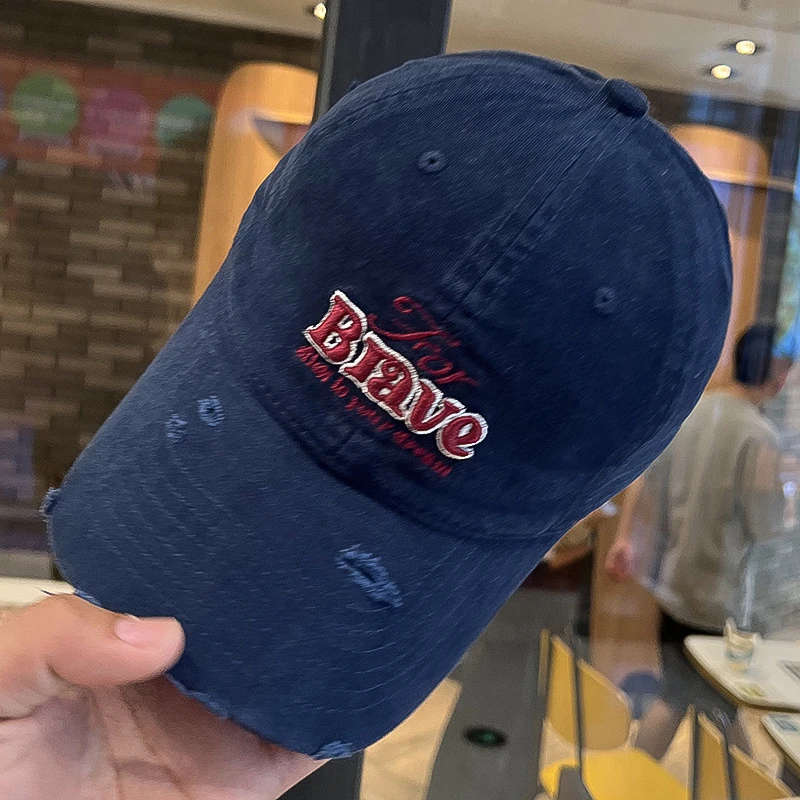网红潮牌Brave字母刺绣棒球帽男女韩版时尚百搭软顶鸭舌帽显脸小