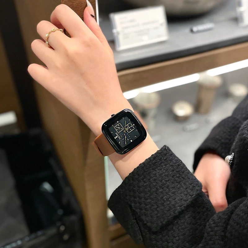 韩版时尚简约方形手表女款高级感ins小众设计 2024新款日式极简潮