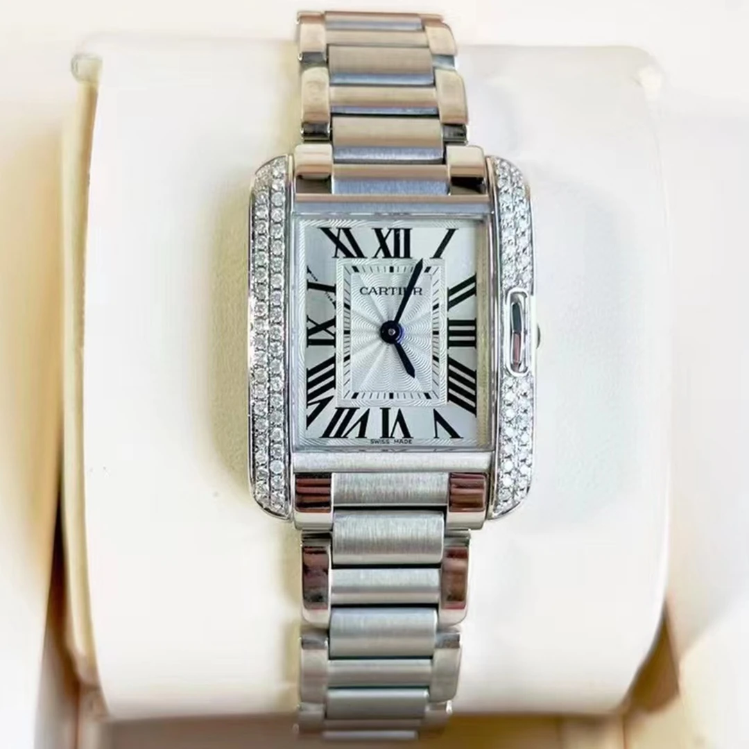 95新 Cartier/卡地亚 双11福利来袭坦克W5310022女表石英小号后钻