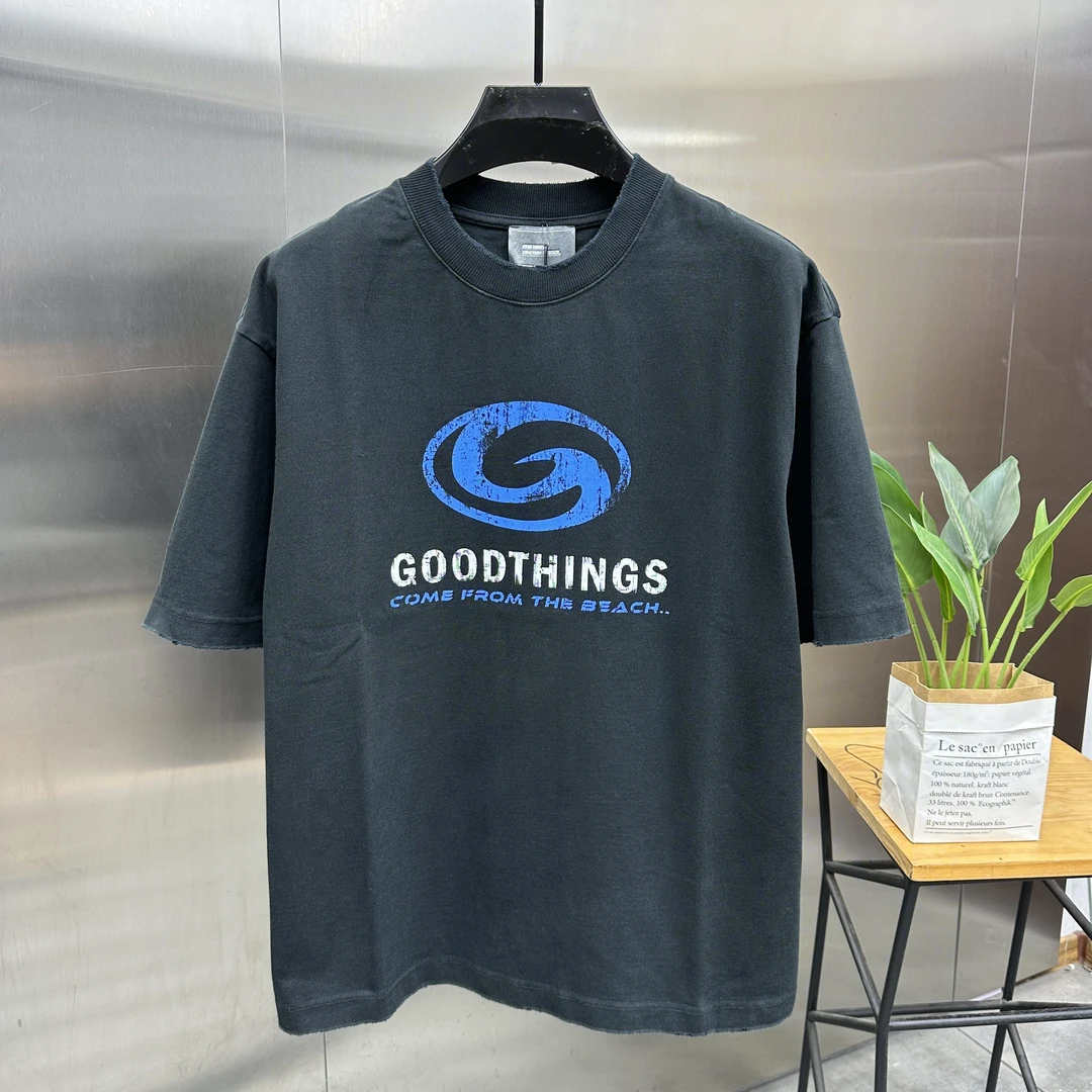 高克重 2024设计师新款轻奢时尚印花百搭圆领男士四季短袖T恤潮流