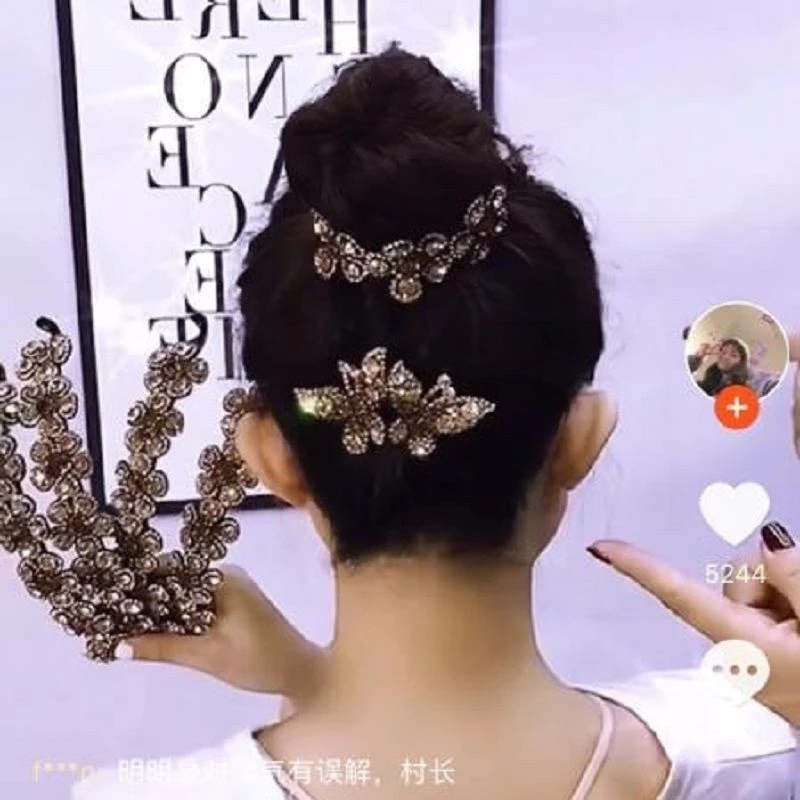 镶钻顶夹成人发夹盘发器发圈头饰韩版钻发夹气质韩式妈妈碎发夹