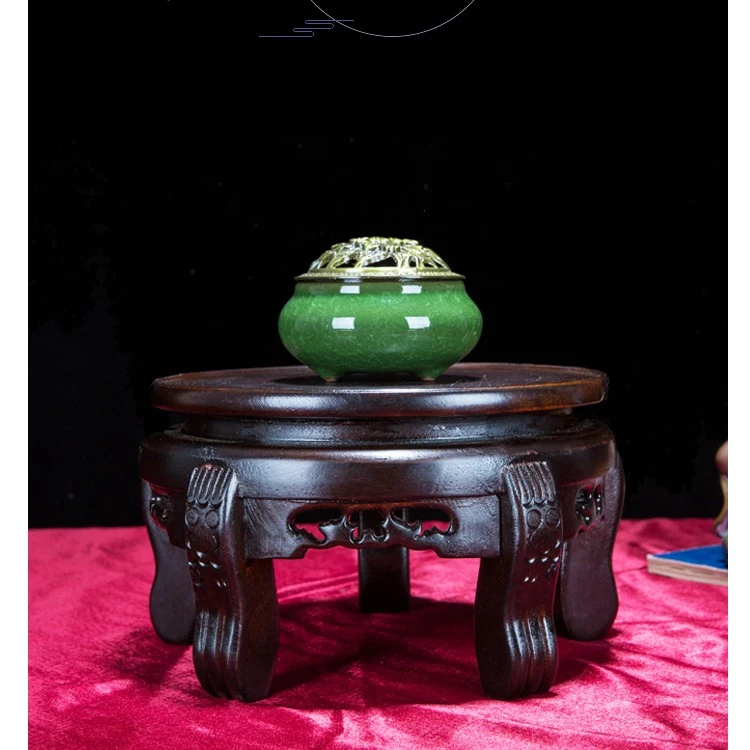 垫高老物件木托底座奇石头花瓶摆件花盆景鱼缸架底托底座实木圆形