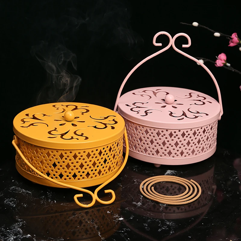 蚊香托盘蚊香盒蚊香架子家用带盖新款防火摆件蚊香盘蚊香支架收纳
