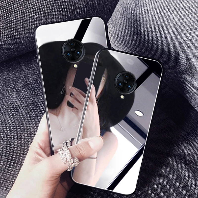 镜子补妆玻璃镜面适用vivo新NEX3S手机壳NEX3曲屏5g新款网红潮牌