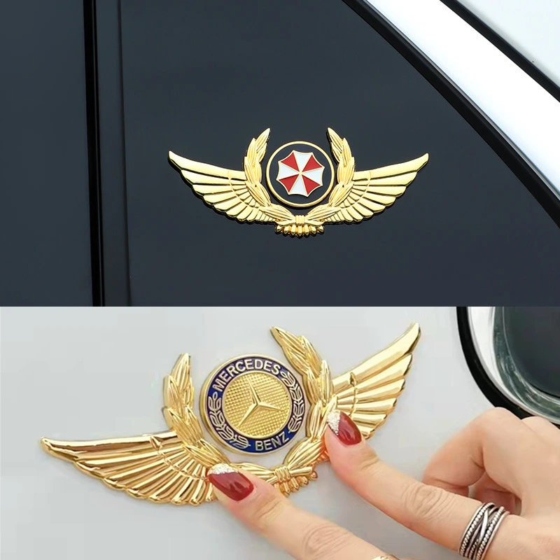 汽车麦穗展翅立体金属车标装饰