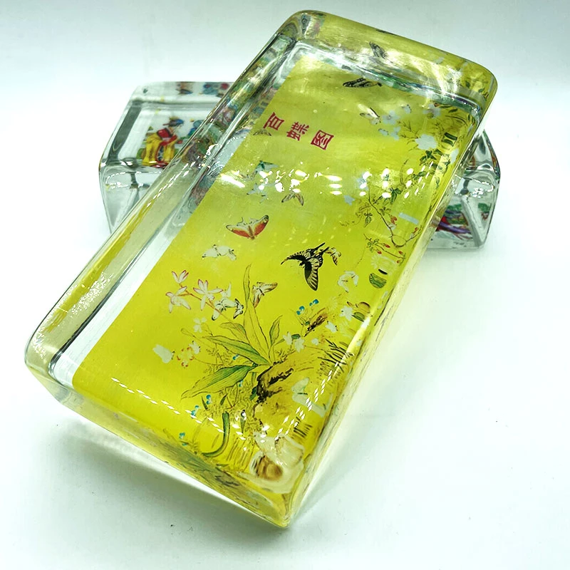 百蝶图全景十字绣压布砖2024新款定制水晶砖透明简便工具冰纹名画