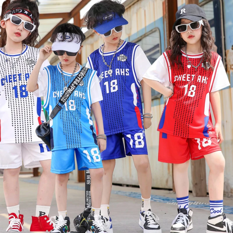 18号儿童篮球服夏运动休闲假两件速干比赛训练定制球衣套装中大童