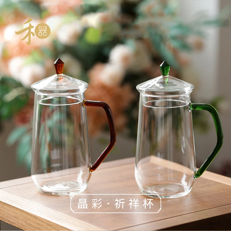 禾器晶彩·祈祥杯 高硼硅 玻璃个人杯 高端办公杯 450ml