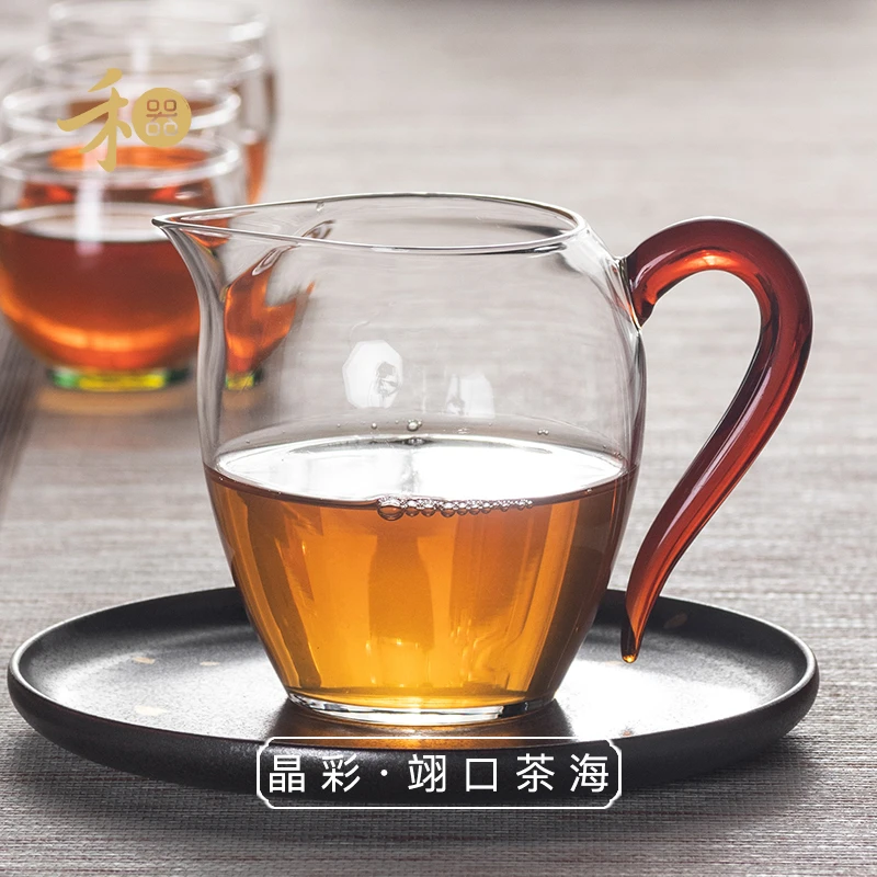 禾器晶彩·翊口茶海高硼硅玻璃公道杯茶道分茶建议容量：300ml