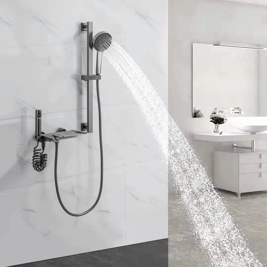 HUANCHAO/幻潮1311壁挂式简易分体花洒喷头钢琴键精铜淋浴器套装