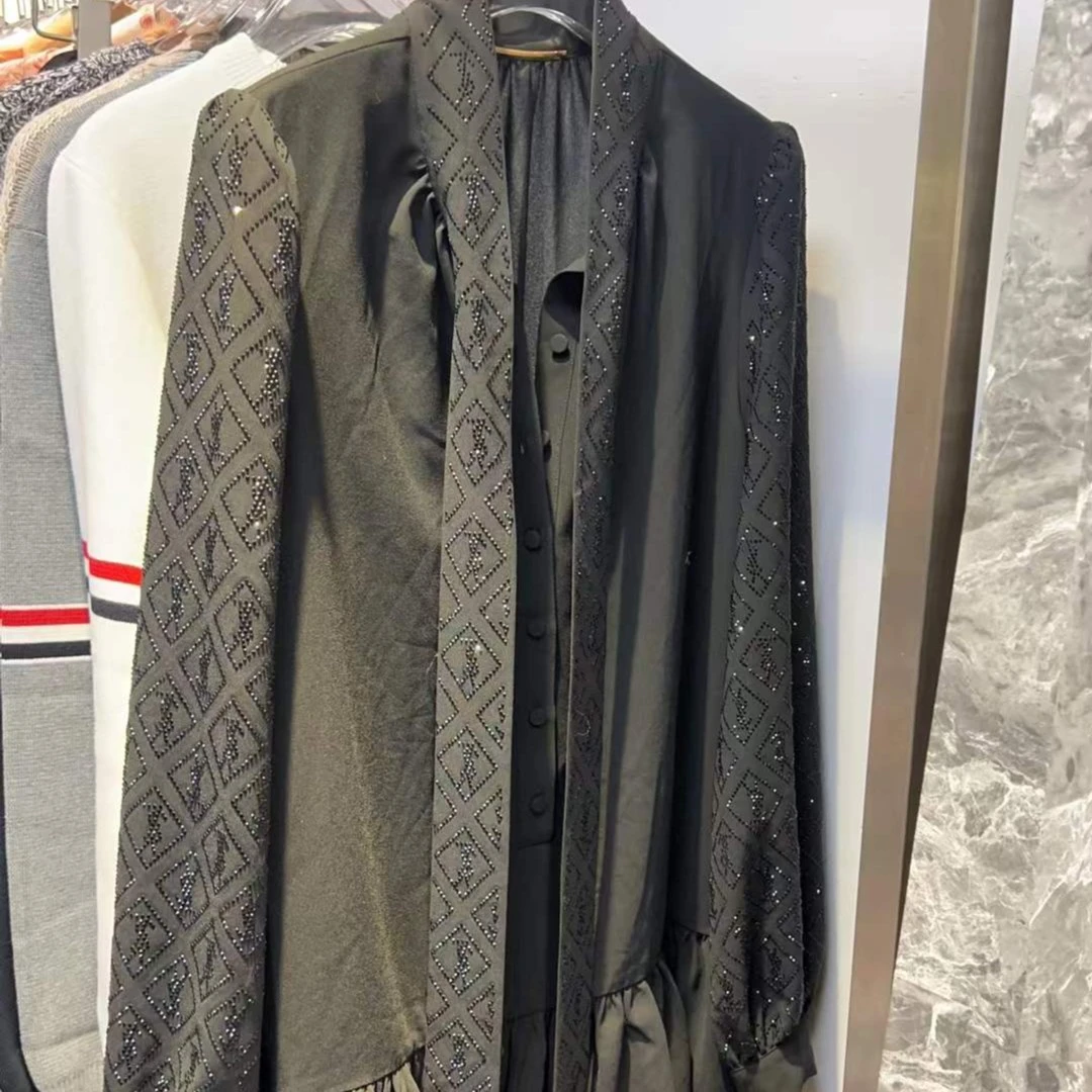 Eio 黑色亮亮连衣裙  E1165长袖