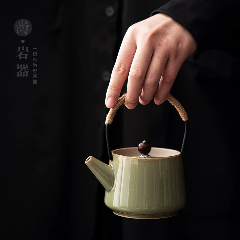 家用陶瓷茶壶复古功夫茶具提梁壶套装带过滤单壶客厅办公室泡茶壶