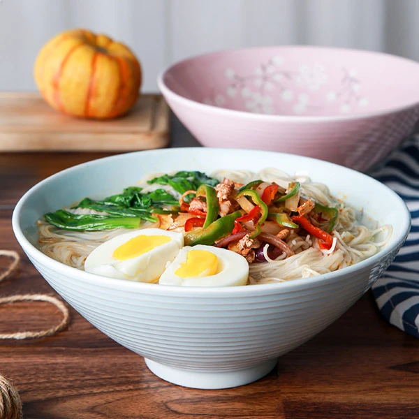 玉泉樱花日式拉面碗釉下彩创意陶瓷家用泡面碗沙拉碗汤碗斗笠碗