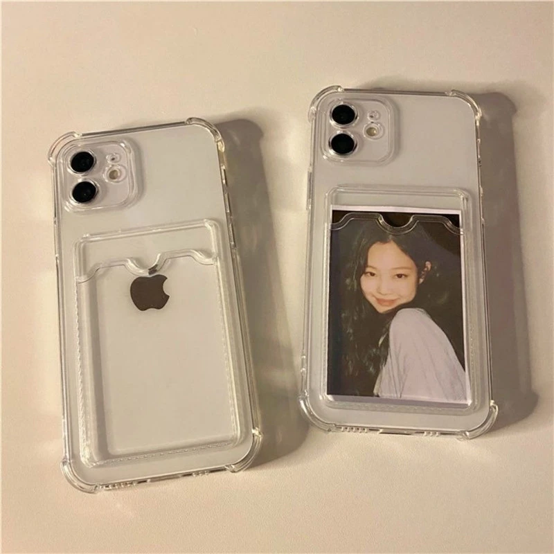 简约透明卡包iPhone14手机壳苹果11/12/13promax软6/7/8p女套xr/x