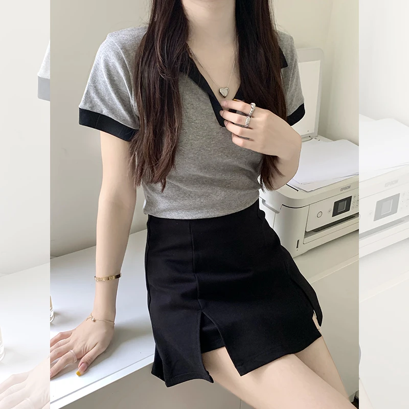 一雯定制  半身裙裤女高腰包臀开叉A字裙超短裤性感热裤 WPL3015#