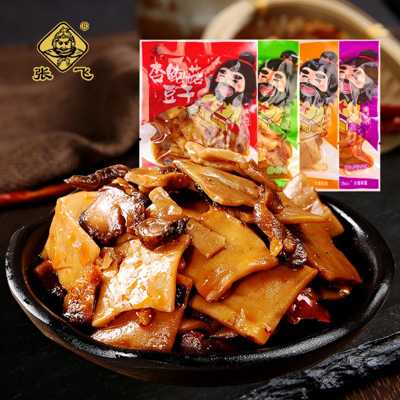 张飞杏鲍菇豆干四川风味小吃小包装五香香辣味豆腐干休闲零食特产