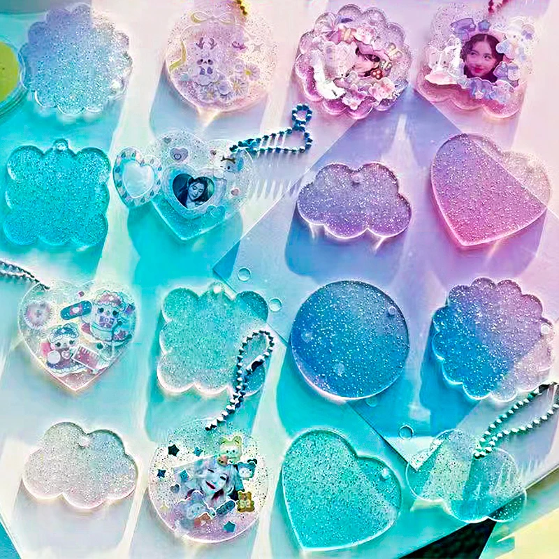 儿童手工diy材料包系列小女孩玩具亚克力覆膜彩色渐变咕盘咕卡