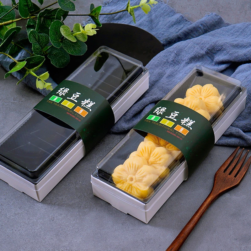 6/8/10粒绿豆冰糕包装盒批发家用烘焙一次性绿豆糕包装盒打包盒子