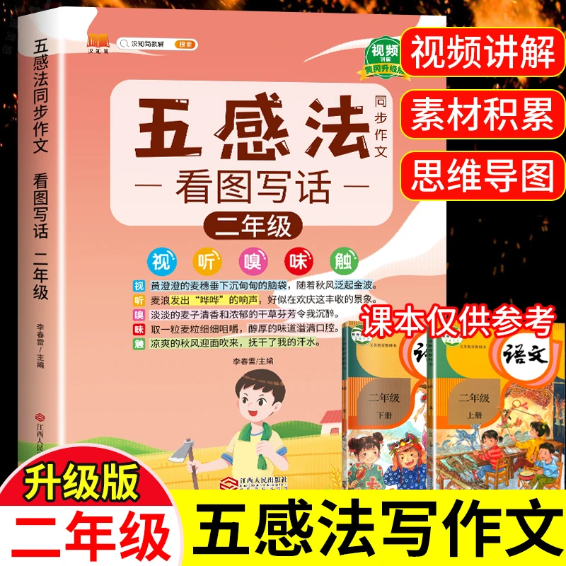 二年级五感法看图写话同步作文人教版每日陕西人教版学配套练习册
