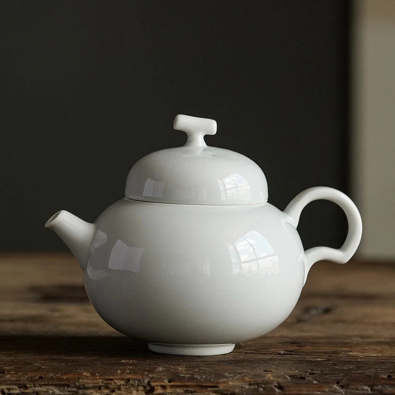 灰泥葫芦茶壶家用陶瓷手工球孔过滤小泡茶壶功夫茶具复古单壶套装