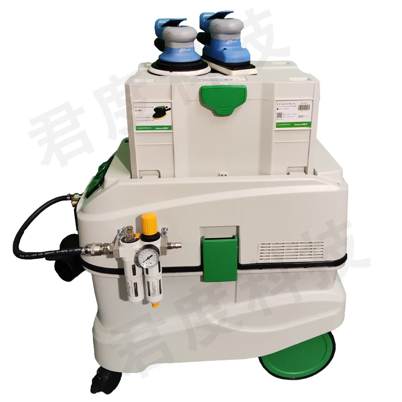 电动无尘汽车干磨机吸尘器一体气动漆面原子灰打磨机6寸磨头方形5