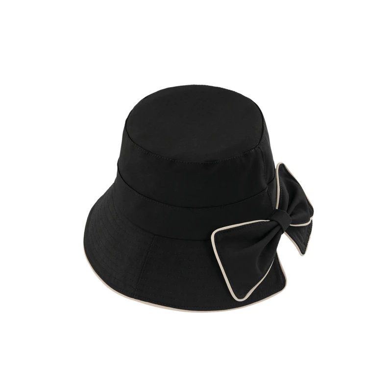 AJIDOU阿吉豆开口大蝴蝶结渔夫帽可爱时尚百搭气质遮阳帽轻奢小众