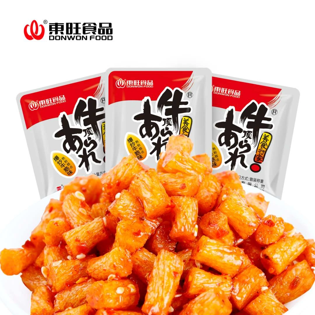 顶牛爆炒牛筋味 东旺网红面筋麻辣小吃儿时辣条湖南辣条零食正宗