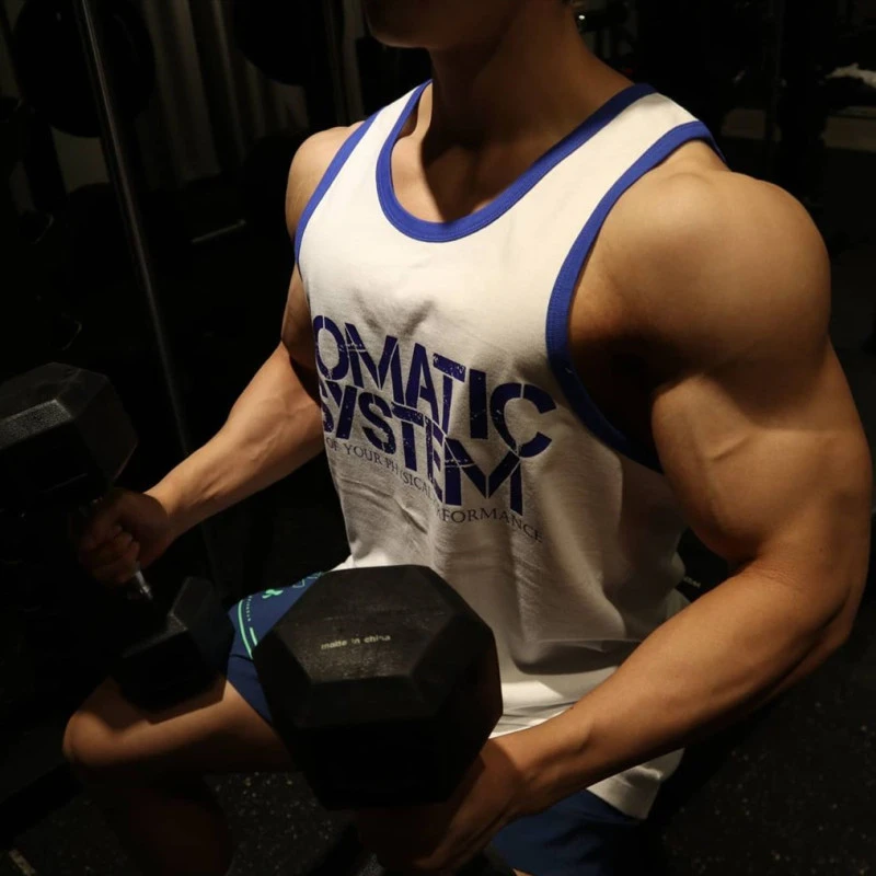 健身无袖背心男运动吊带棉质透气坎肩t恤宽松夏季撸铁训练跑步服